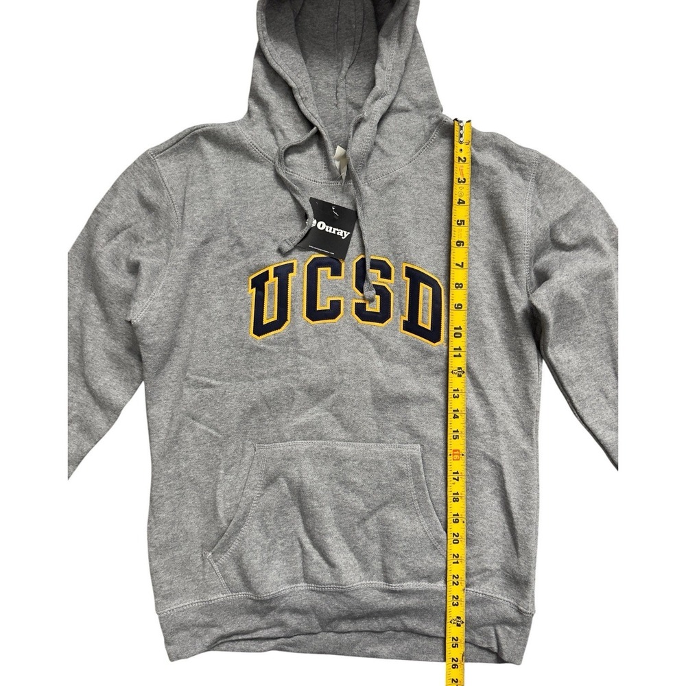 Ouray UCSD Gray Sweatshirt Pullover Hoodie Sweater Thumb Holes Size M - Picture 3 of 8